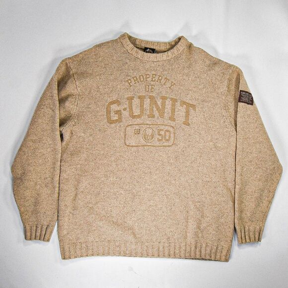 Vintage Y2K G-Unit Lambs Wool Embroidered Knit Crewneck Sweater - 3XL - Picture 1 of 7